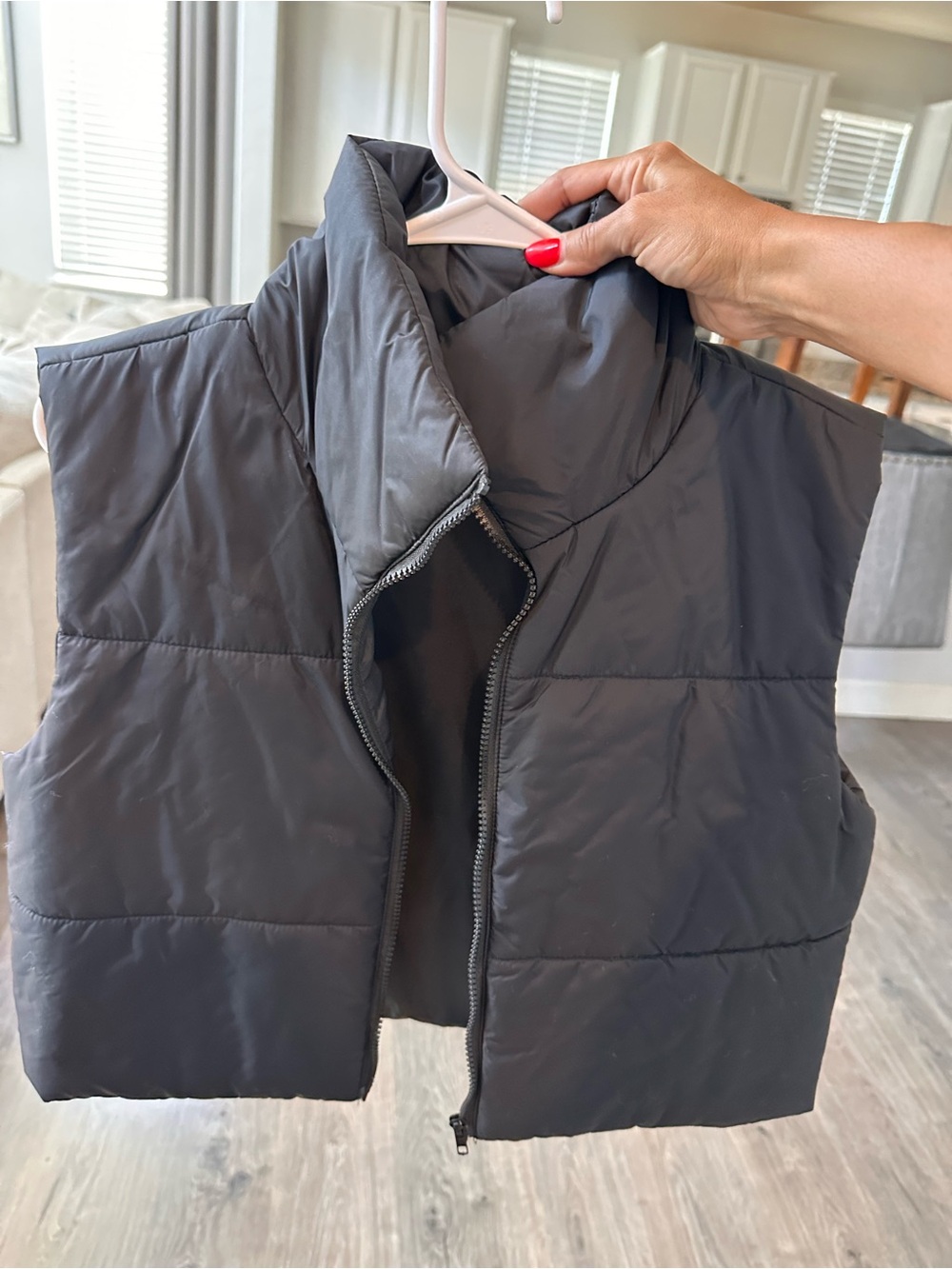 SHEIN Black Quilted Puffer Vest - Sleeveless Zip Front